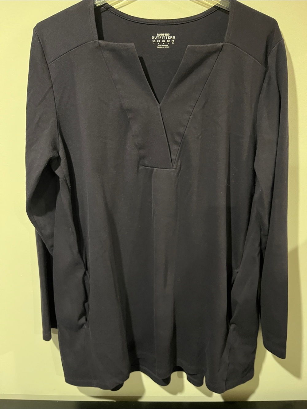 Lands' End Dark Navy Long-Sleeve V-Neck Tunic
